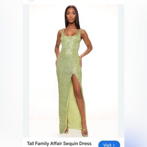 Glamorous Lime Green Sequin Maxi Dress